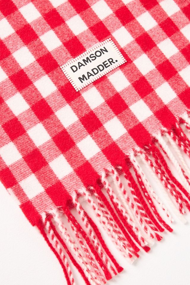 Damson Madder Gingham Wool Scarf #1