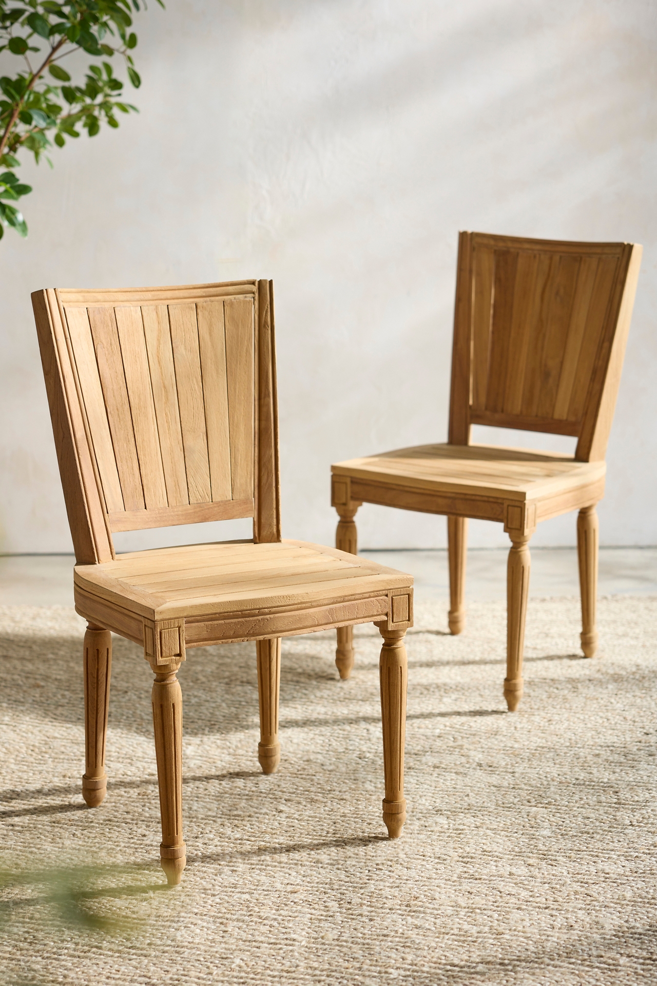 Palladio Square Back Reclaimed Teak Side Chairs, Set of 2