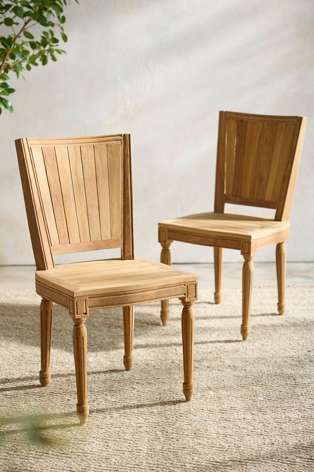 Palladio Square Back Reclaimed Teak Side Chairs, Set of 2 #1