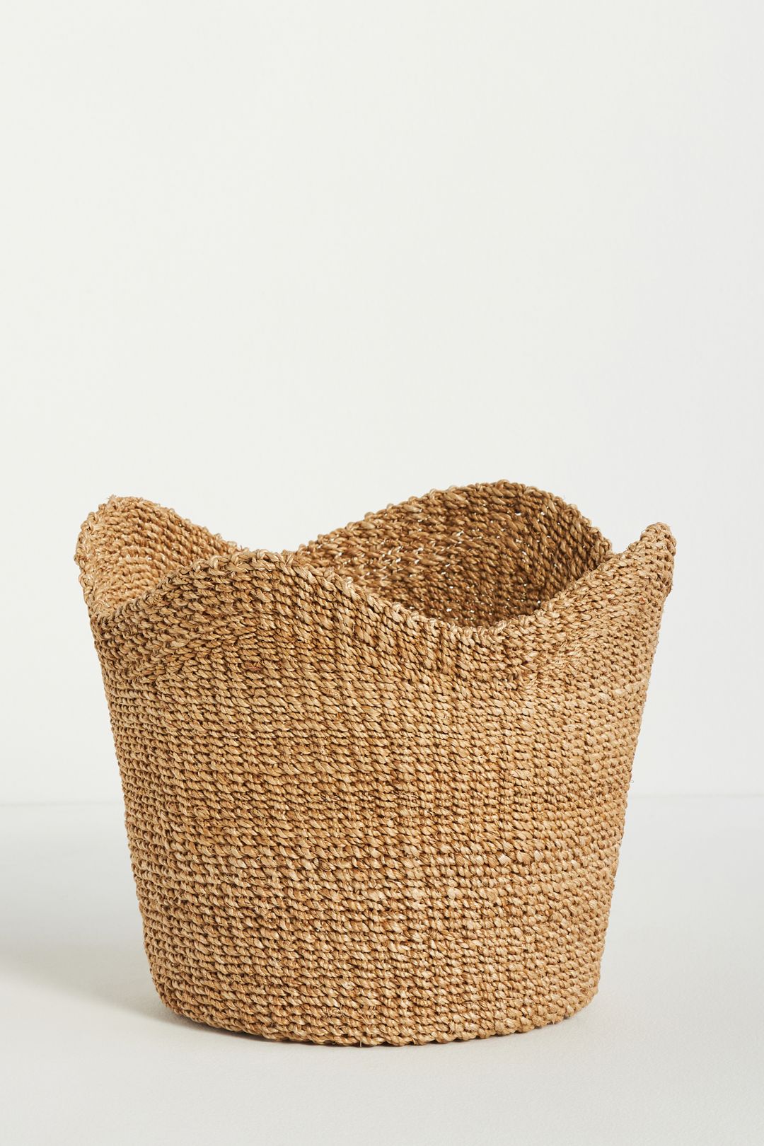 Genevieve Scalloped Woven Bin - Natural, One Size