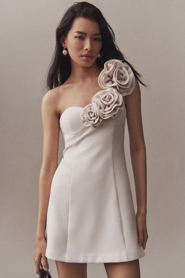 The Wolf Gang Flores Rose One-Shoulder Mini Dress #2