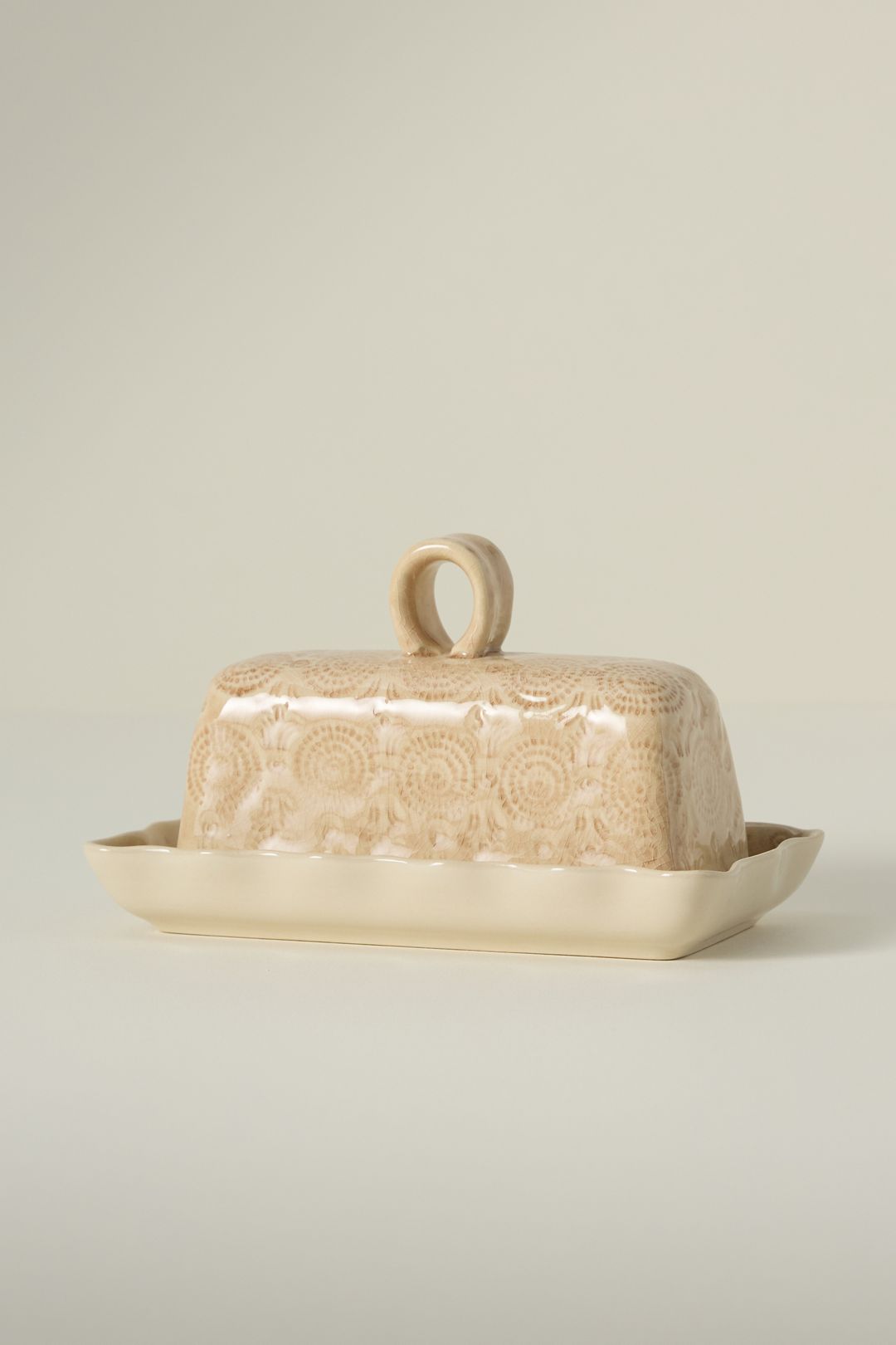 Old Havana Butter Dish - Sand, One Size
