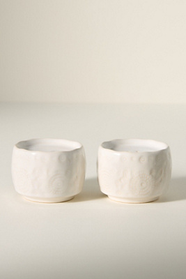 Anthropologie Old Havana Salt & Pepper Shakers In White