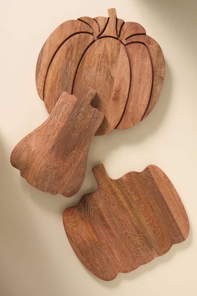 Wood Inlay Pumpkin Cheese Board #1
