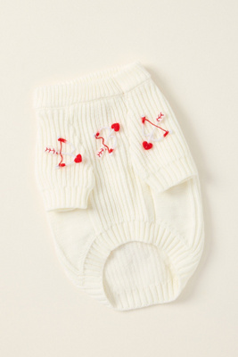 Anthropologie Seasonal 3d Motif Pet Sweater In White