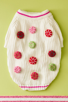 Anthropologie Seasonal 3d Motif Pet Sweater In Neutral