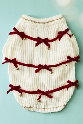 Anthropologie Seasonal 3d Motif Pet Sweater In Red