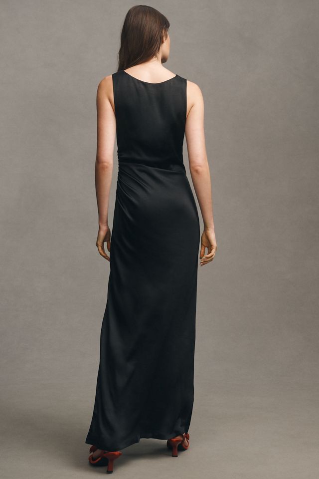 BHLDN Emma High-Neck Satin Maxi Gown