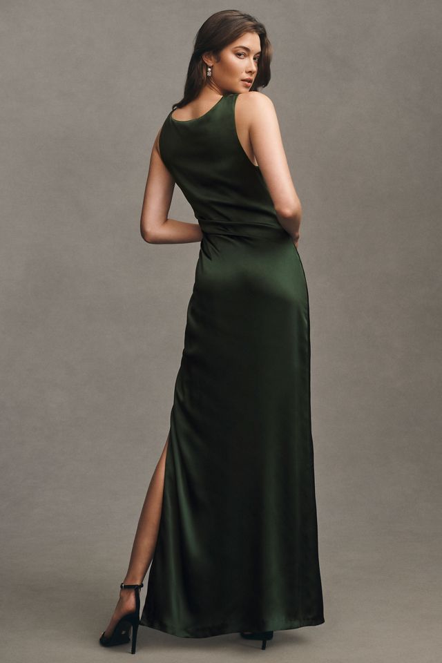 BHLDN Emma High-Neck Satin Maxi Gown #2