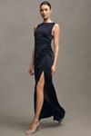 BHLDN Emma High-Neck Satin Maxi Gown