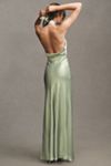 BHLDN Selma Halter-Neck Satin Maxi Dress