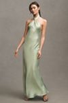 BHLDN Selma Halter-Neck Satin Maxi Dress