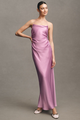 bhldn saylor cowl-neck satin maxi dress Saylor Cowl-neck Satin Maxi Dress