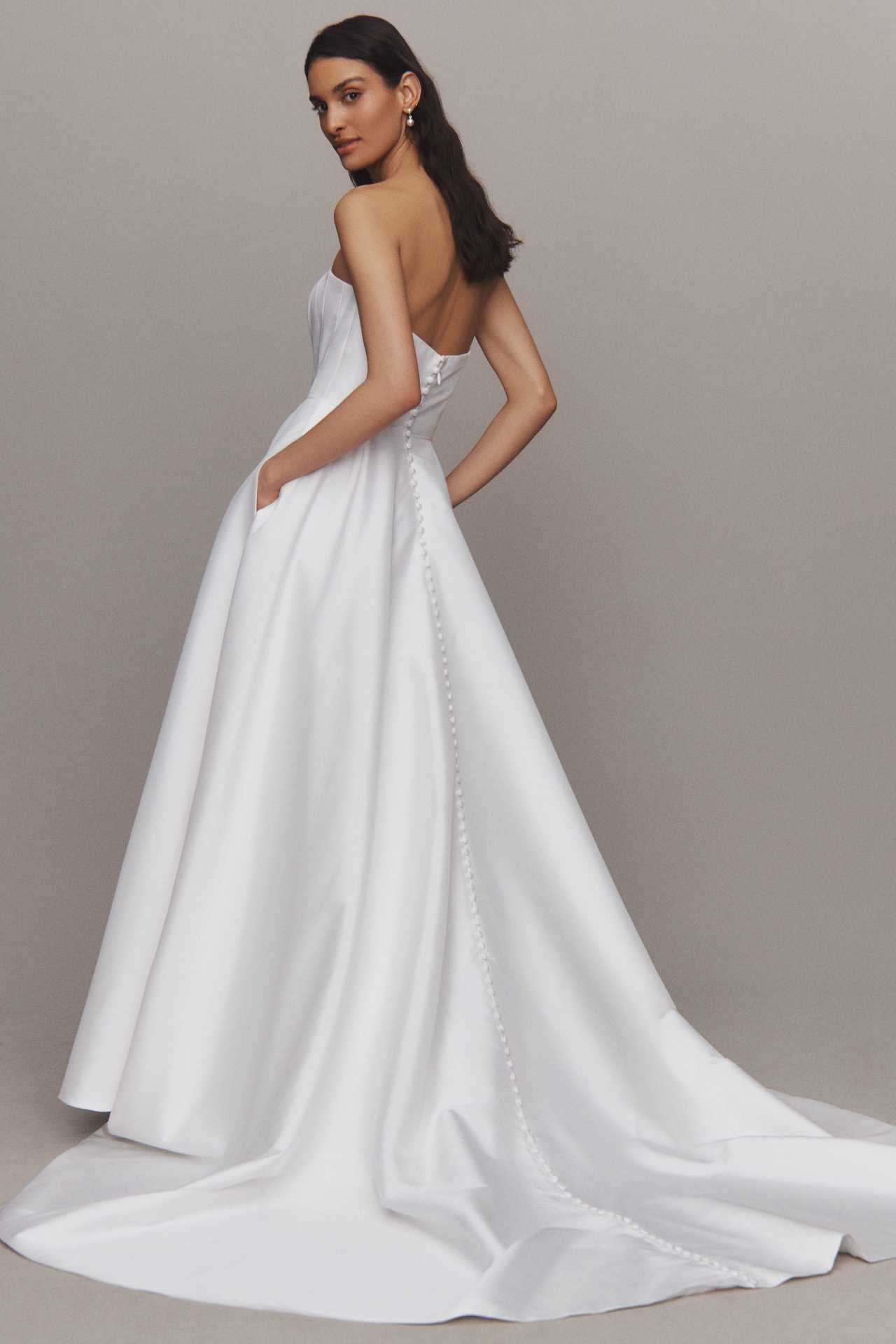 Jenny by Yoo Brynn Strapless A-Line Taffeta Wedding Gown