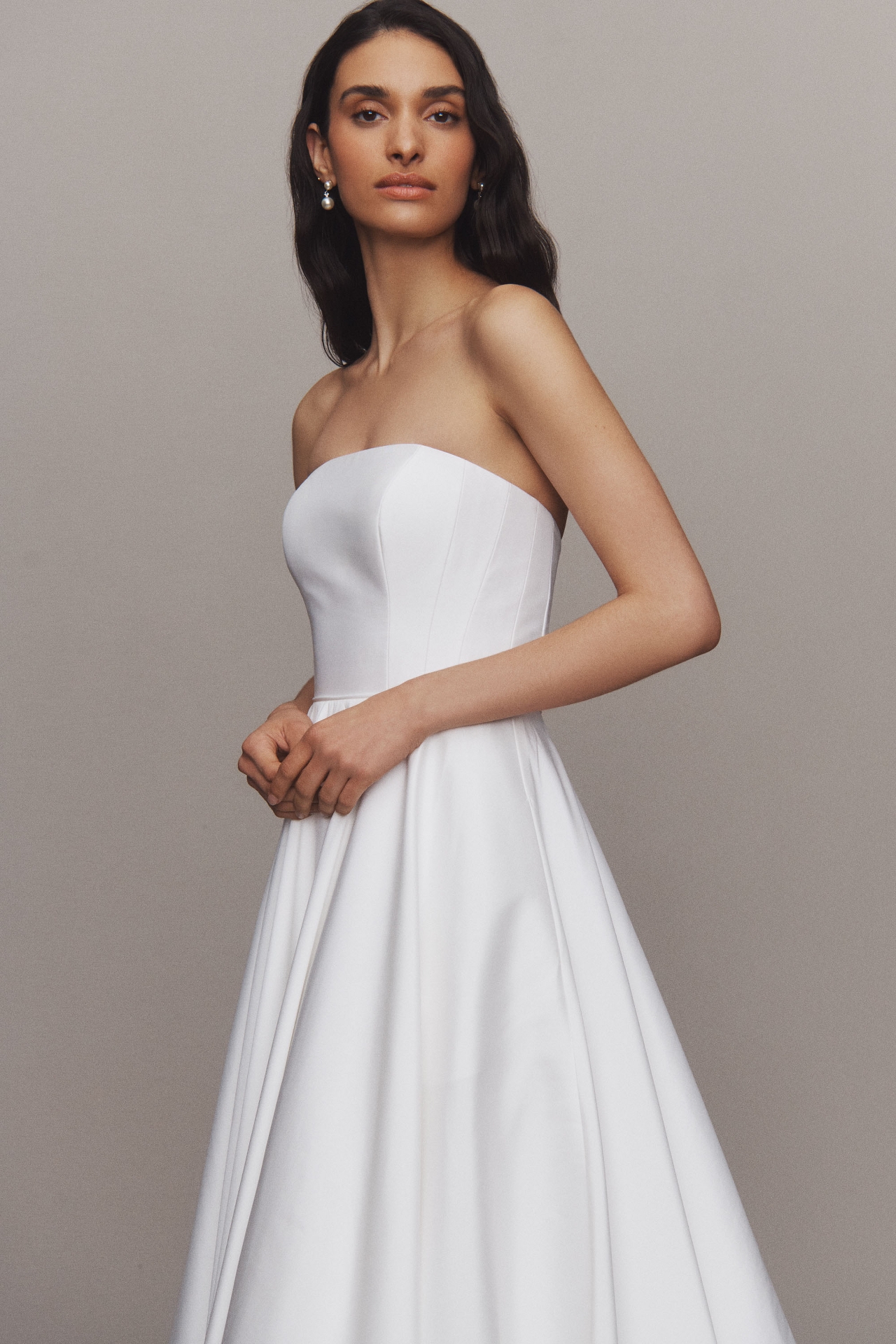 Jenny by Yoo Brynn Strapless A-Line Taffeta Wedding Gown