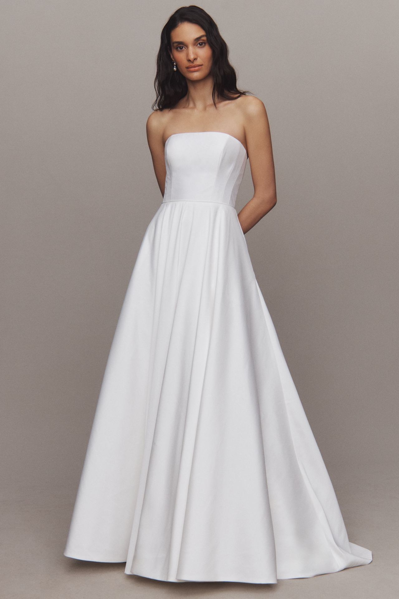 Jenny by Yoo Brynn Strapless A-Line Taffeta Wedding Gown