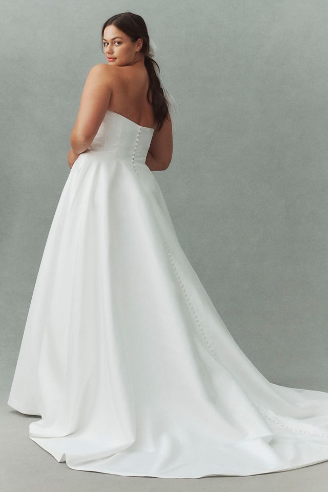 Jenny by Jenny Yoo Brynn Strapless A-Line Taffeta Wedding Gown #5