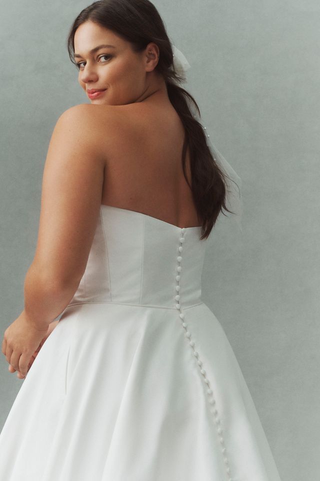 Jenny by Jenny Yoo Brynn Strapless A-Line Taffeta Wedding Gown #7