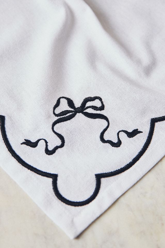 Benedita Bow Cotton Embroidered Napkins, Set of 4 #1