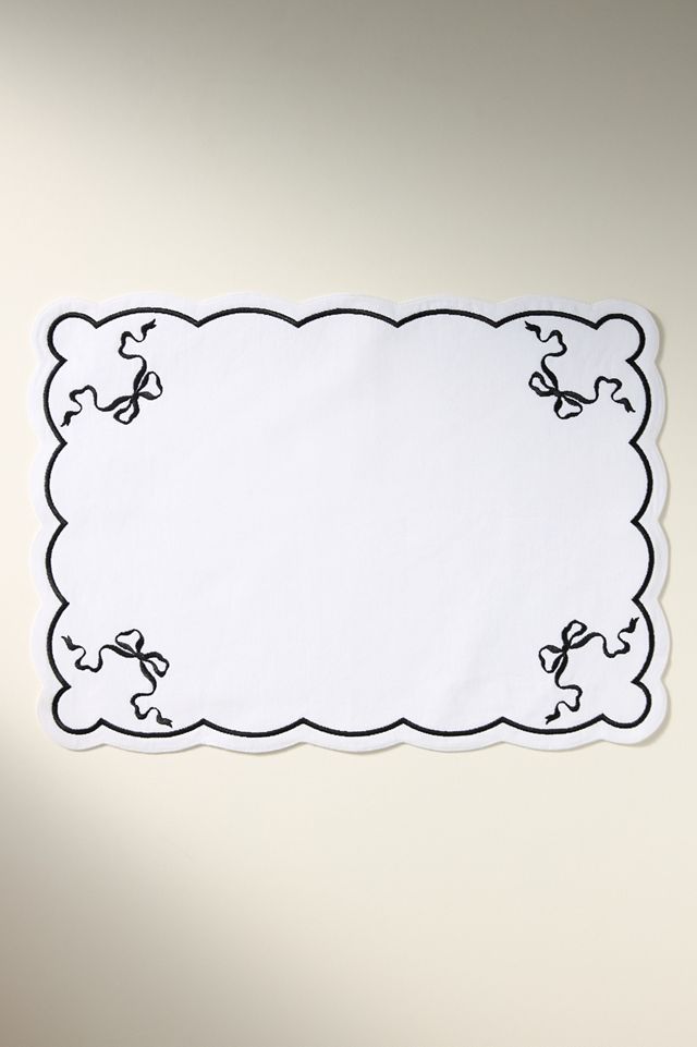 Benedita Bow Cotton Embroidered Placemat #2
