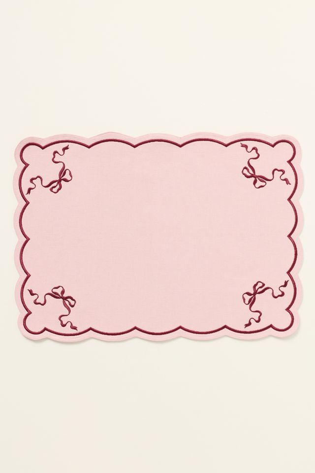 Benedita Bow Cotton Embroidered Placemat #1