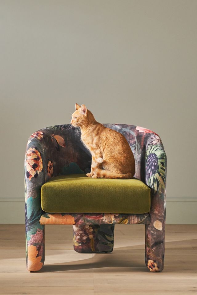 Effie Lena Velvet Tripod Chair #1