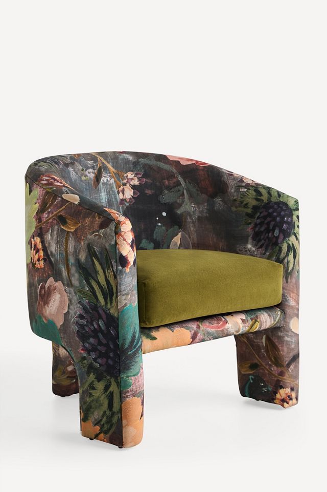 Effie Lena Velvet Tripod Chair #2