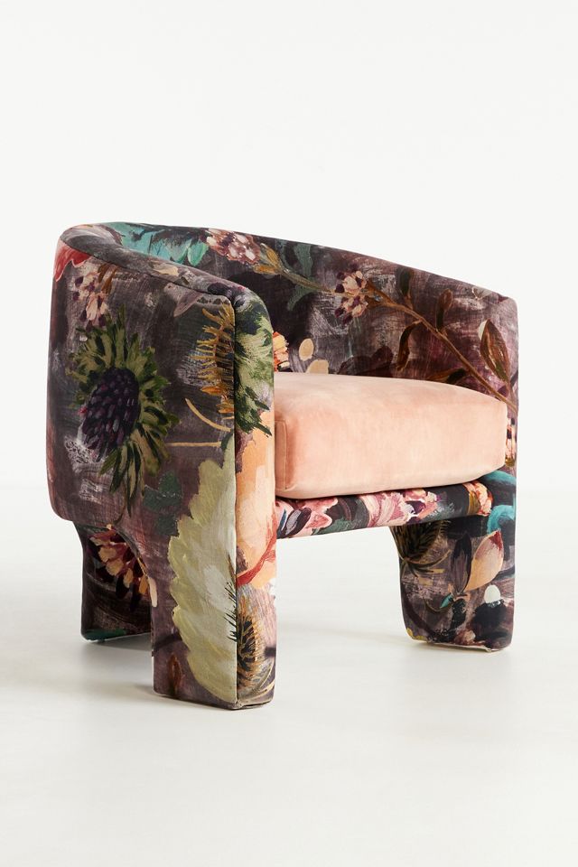Effie Lena Velvet Tripod Chair #1