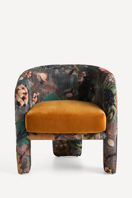 ANTHROPOLOGIE EFFIE LENA VELVET TRIPOD CHAIR