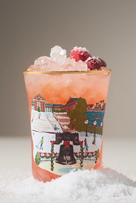 Anthropologie Holiday In The City Juice Glass