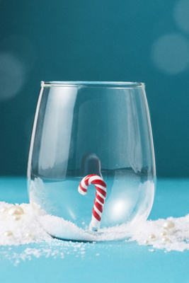Anthropologie Jolly Icon Stemless Wine Glass In Multi