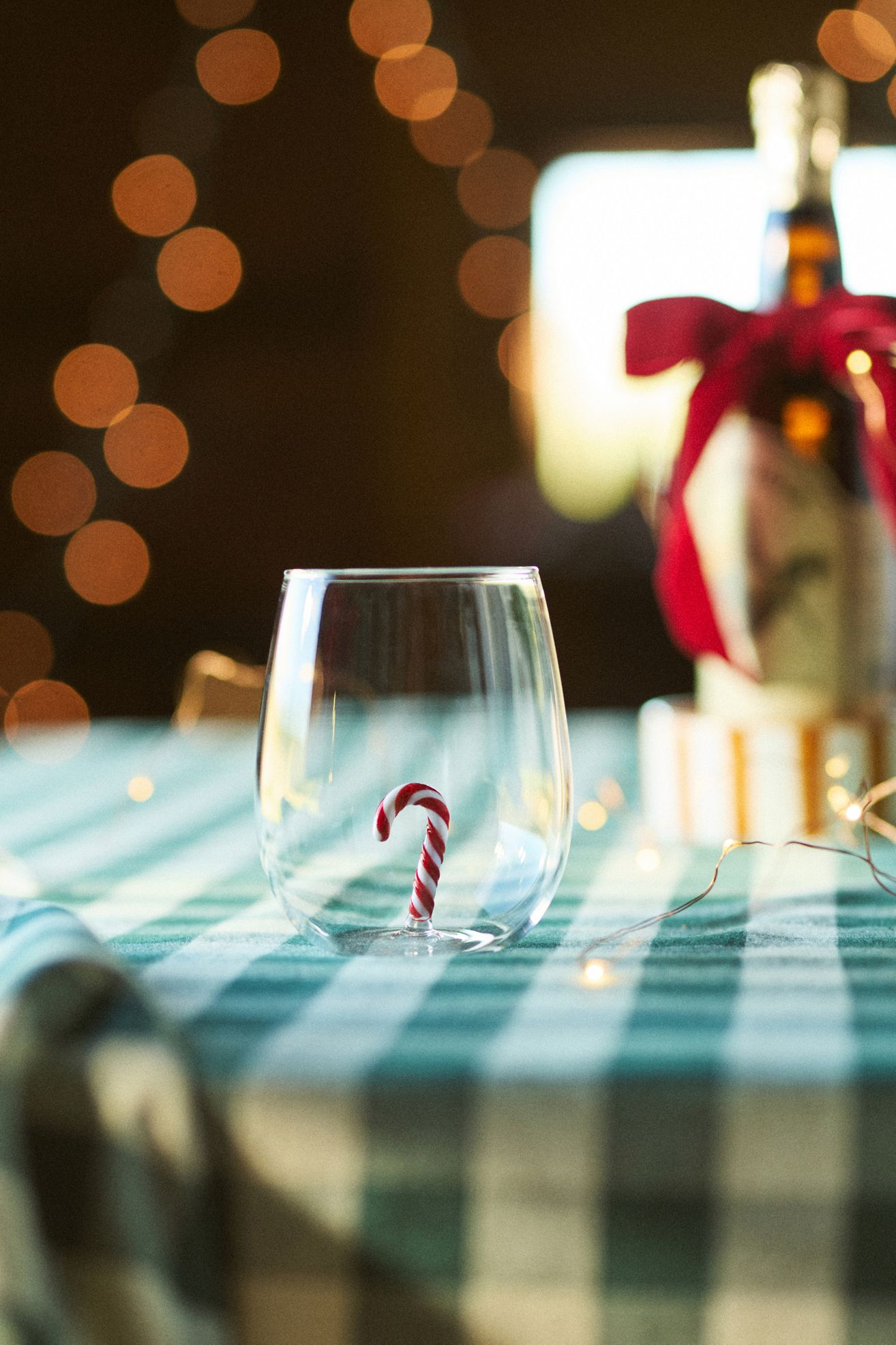 The Jolly Icon Stemless Wine Glass - Candy Cane, Standard, One Size