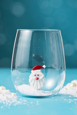 Anthropologie Jolly Icon Stemless Wine Glass In Multi