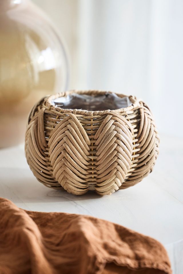 Pumpkin Woven Rattan Pot #2