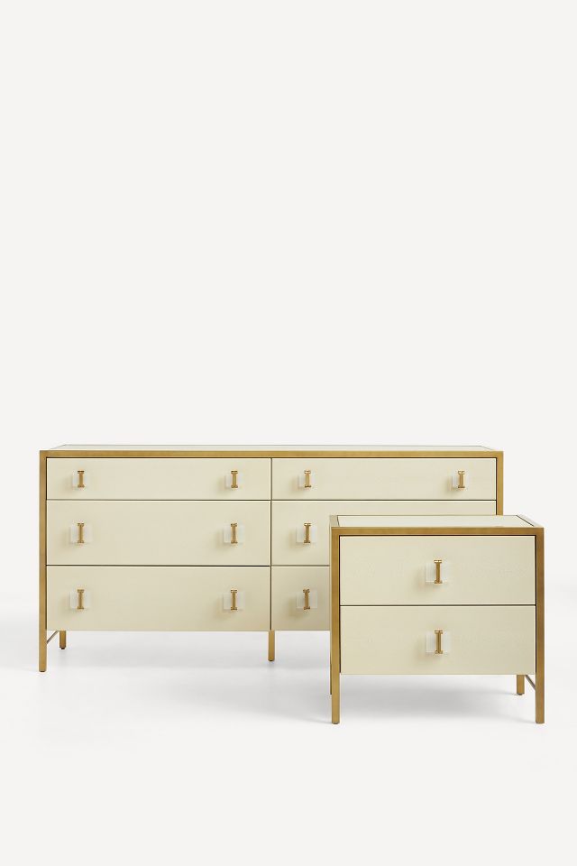 Autumn Shagreen Six-Drawer Dresser | Vintage Glam