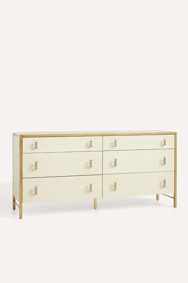 Autumn Shagreen Six-Drawer Dresser | Vintage Glam
