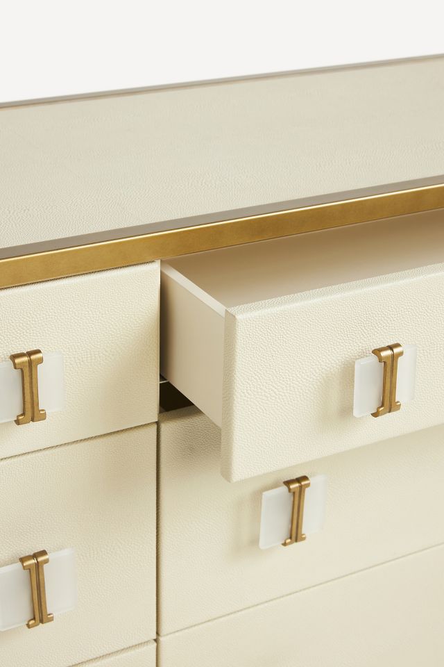 Autumn Shagreen Six-Drawer Dresser | Vintage Glam