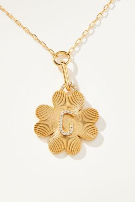 Shop By Anthropologie Monogram Clover Charm Necklace In Multicolor