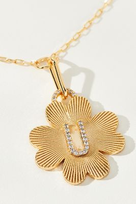 Shop By Anthropologie Monogram Clover Charm Necklace In Multicolor