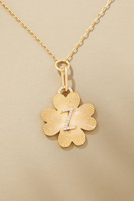 Shop By Anthropologie Monogram Clover Charm Necklace In Multicolor