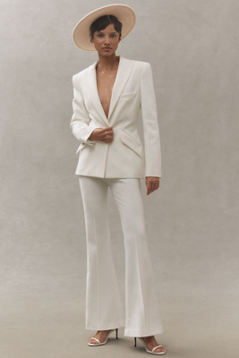 Sans Faff Lizzy Tailored Flared Trousers Pants In White