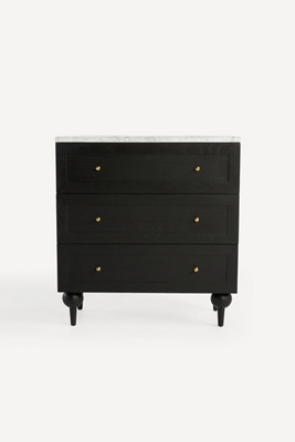Anthropologie Fern Marble-top Three-drawer Dresser