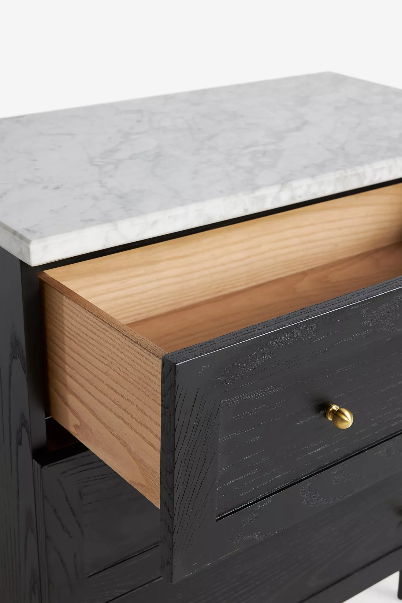 Marble top and drawer interior