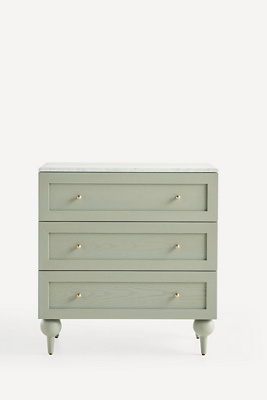 Anthropologie Fern Marble-top Three-drawer Dresser