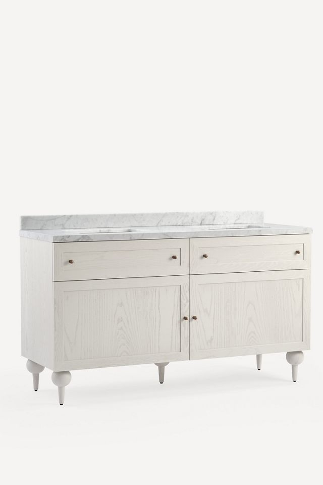 Fern Marble-Top Double Bathroom Vanity
