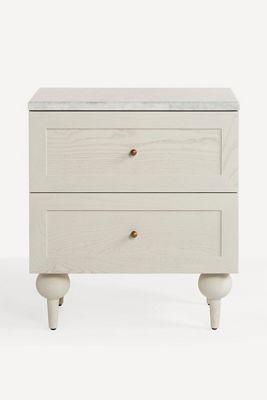 Fern Marble Top Two-Drawer Nightstand