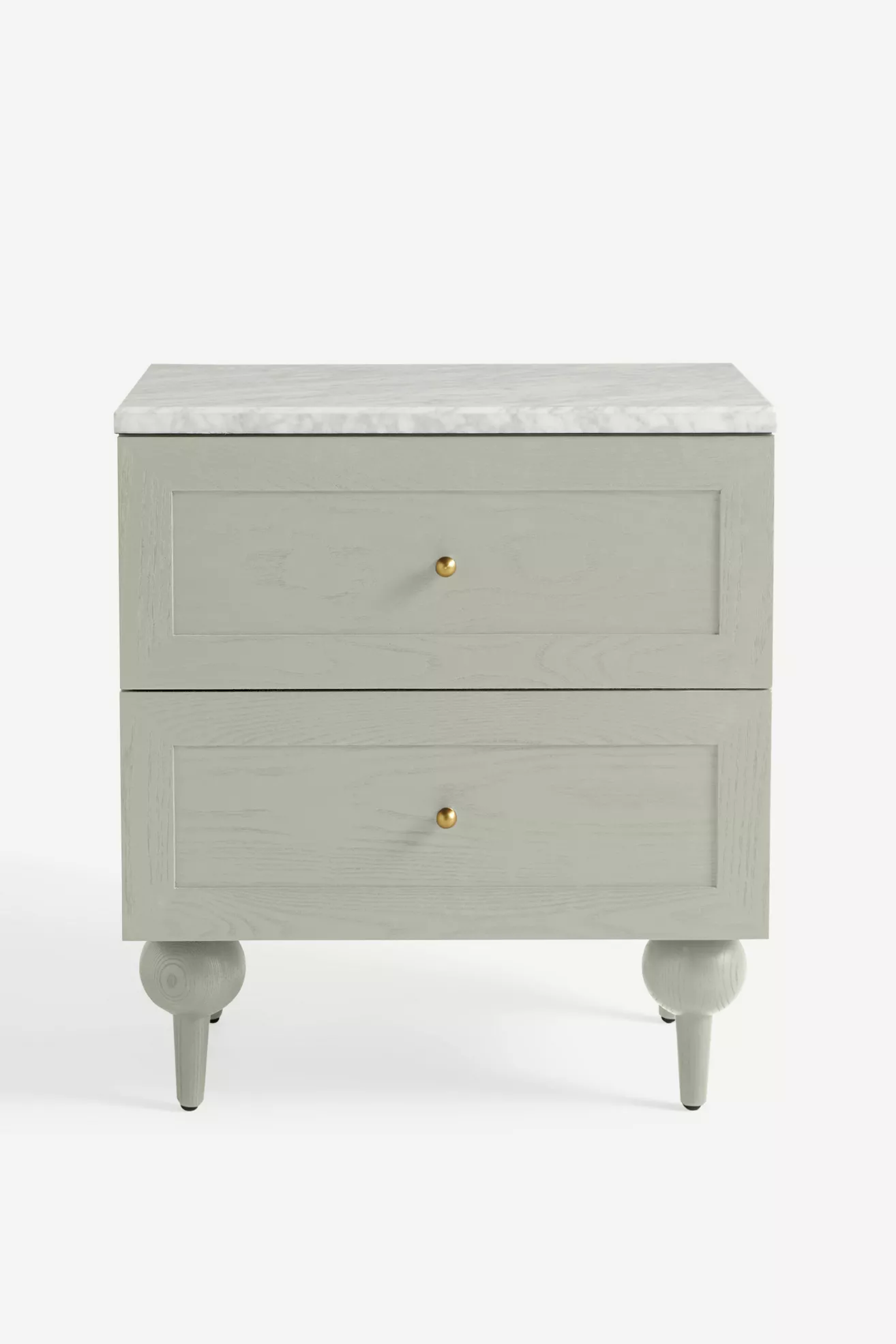 Fern Marble Top Two-Drawer Nightstand