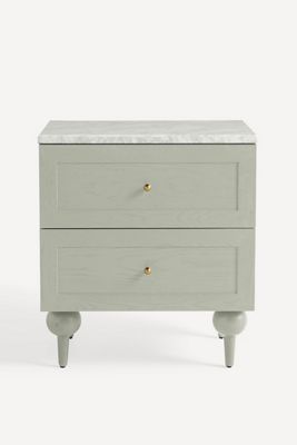 Fern Marble Top Two-Drawer Nightstand