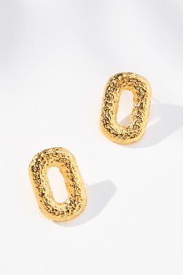 Shop Jetlagmode Link Post Earrings In Gold