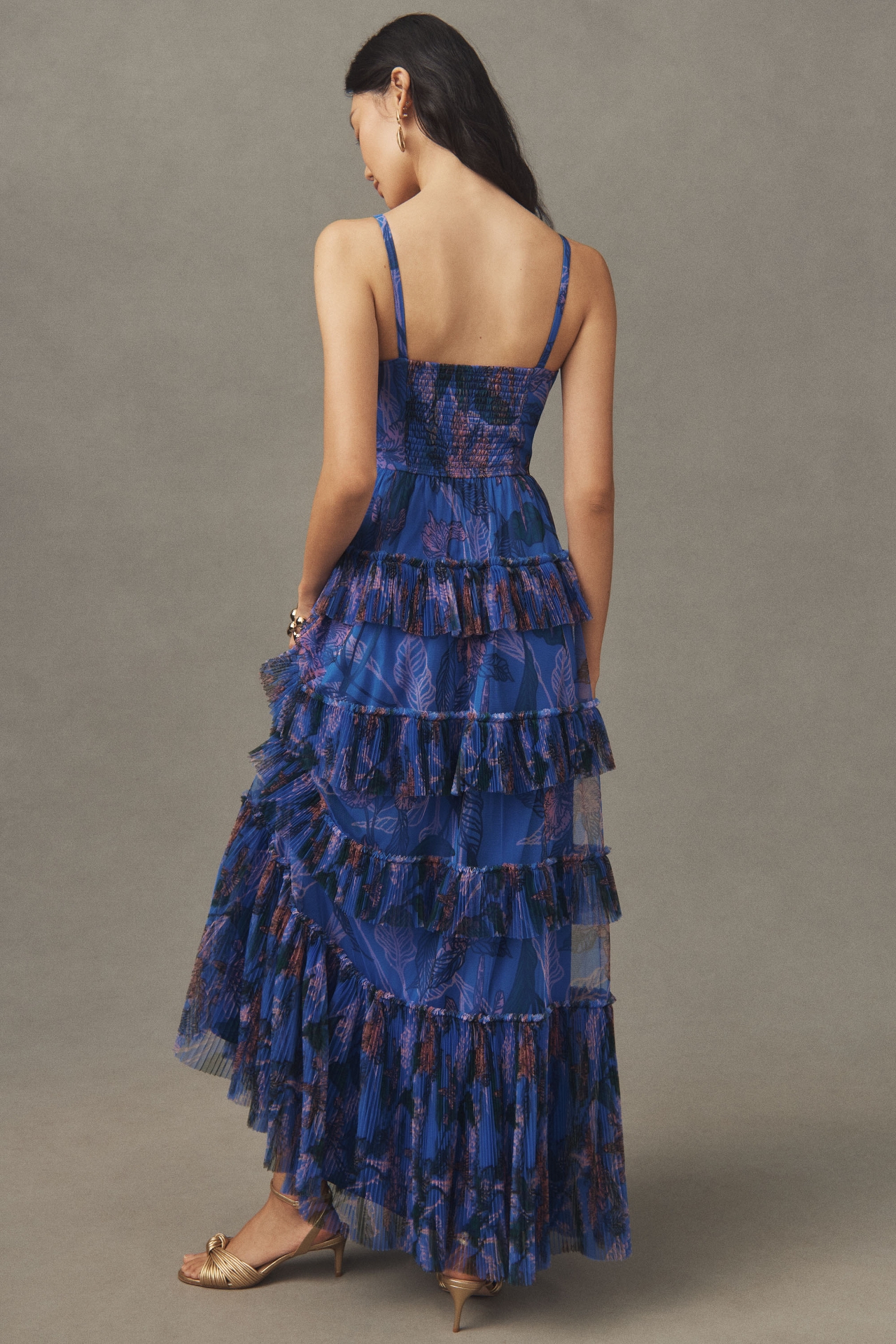 Hutch Freya V-Neck Tiered Ruffle Gown